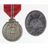 WW2 German Eastern Front Medal & Black Wound Badge.