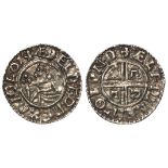 Aethelred II silver penny, CRUX issue, Spink 1148, obverse reads:- +AEDELRAED REX ANGLOX [Both 'AE's