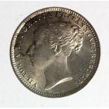 Shilling 1885, patchy toned GEF