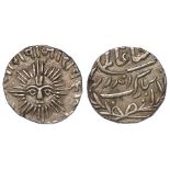 Indian Princely State Indore silver sun face Half Rupee c.1890s, VF, short of flan "dump" issue.