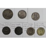 World Tokens (7): Three Lower Canada 'bust and harp' 1820 imitations in alloy, F to VF, an Irish