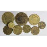 Coin Weights (9) 18th & 19thC brass weights for English and Portuguese gold coins.