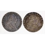 Sixpences (2) George III : 1787 with hearts and without hearts, nEF and GVF