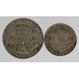 Tokens, 19thC (2): Bilston 'Rushbury & Woolley' silver Shilling 1811, no inner circle, GVF, and