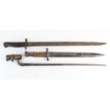 Bayonets: British Bayonets without scabbards. 1) PO7 by Wilkinson dated 11.17 (Nov: 1917). 2)