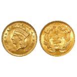 USA gold Dollar 1874 aUnc (ex St James Auc 29 Lot 1727)
