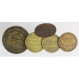 Brass Checks (5) 19thC traders and pub checks: Liverpool Shipbuilding Co. Sixpence 1866 GF, Henry