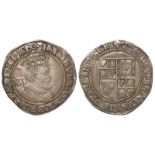 James I silver shilling, Third Coinage 1619-1625, reverse reads:- QVAE DEVS, mm. Trefoil 1624,