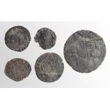 Collection of Tudor hammered silver pieces in low grade, Edward VI sixpence, Elizabeth I