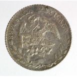 Mexico silver 8 Reales 1885 Mo MH, KM# 377.10, EF, carbon spot.