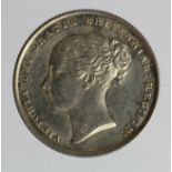 Shilling 1858 EF, hairlines.