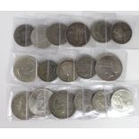 World Coins (17) silver and cupro-nickel, 20thC 'halfcrown' to crown-size, mixed grade including