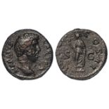Aelius Caesar copper as, Rome Mint 137 AD. Reverse: Fortuna Spes standing left holding flower.