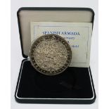 British Commemorative Medal, silver d.63mm: Royal Mint, Spanish Armada 400th Anniversary 1588-