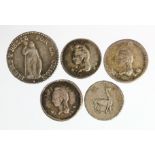 South & Central American Silver Minors (5): Peru 1/4 Real 1845/36 VF, 1/2 Real 1856 MB VF, and