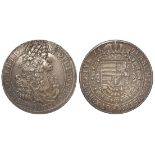 Austria silver Thaler 1691, VF, slightly curved flan (as usual)