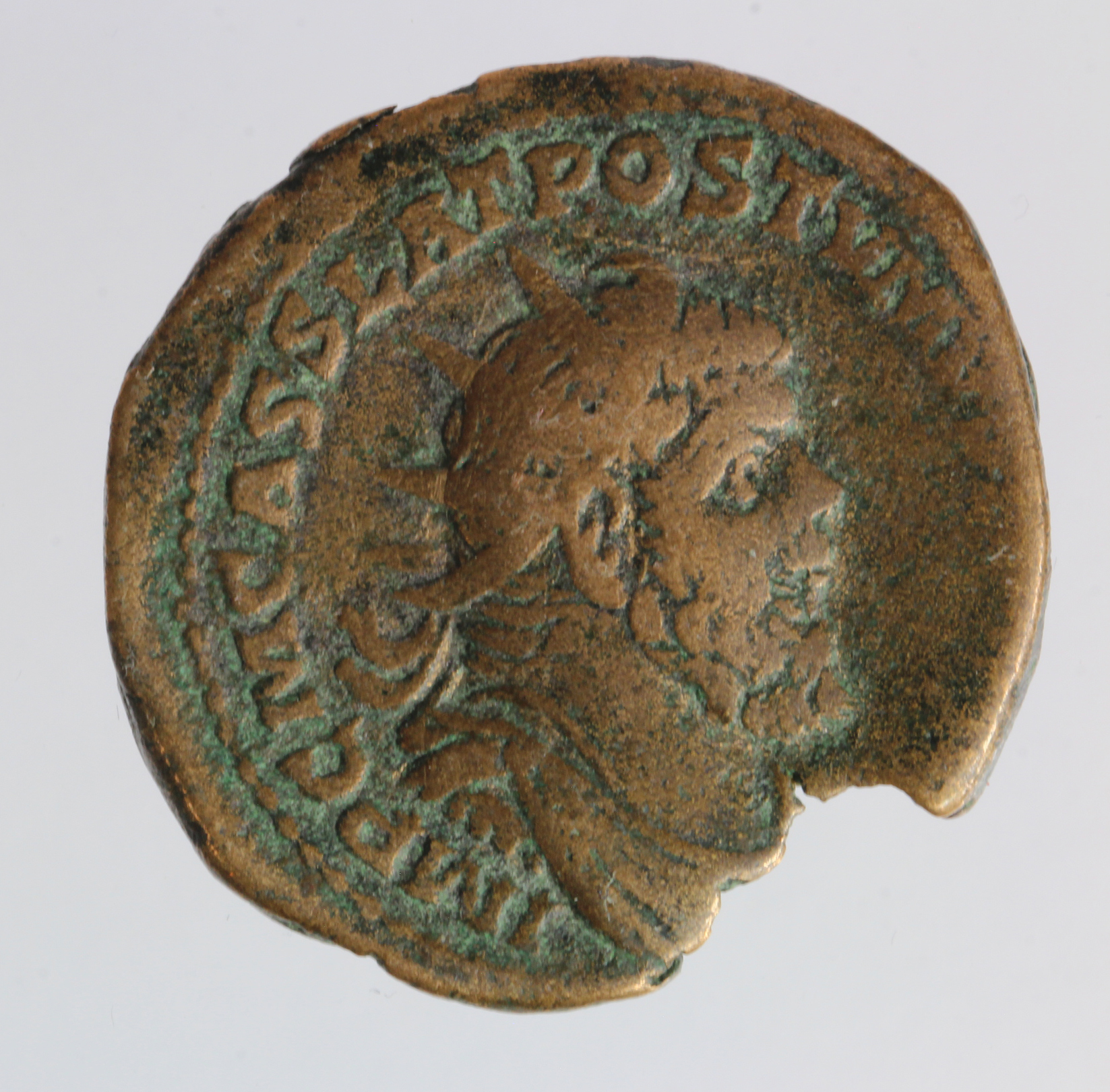 Postumus 259-268 A.D. sestertius featuring Roman Galley, S.3042, Fine, reverse better, on a mis-