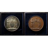 British Medical / Academic Medals (2) silver and bronze d.70mm: Pharmaceutical Society of Great