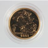 Half Sovereign 2008 BU in a hard plastic capsule