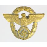 WW2 German Police Officers Visor Cap Badge