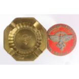 WW2 German N.S.F.K Ashtray along with a WW2 Style N.S.F.K Plaque. Nationalsozialistisches