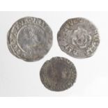 James I silver halfgroat, short crack, F with a ditto but Charles I p.297, GF and lastly a silver