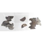 English silver hammered cut-halfpennies of Edward The Confessor, Hammer Cross type, Henry II Tealby,