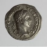 Severus Alexander silver denarius, Rome Mint 226 A.D., reverse:- Pax advancing left on groundline,