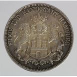 German States, Hamburg 5 Mark 1876J (KM# 598) EF