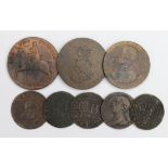 Tokens (8) 17th and 18thC assortment, mixed grade.