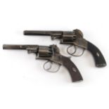 Revolvers, pair, 19th century 5 cylinder revolver possibly continental no makers details proof marks