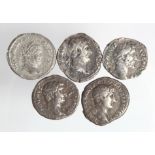 Roman Imperial silver denarii of Hadrian Sear 3550, VF a ditto but Sear 3455, VF, a ditto but Sear