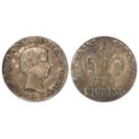 Italian State Tuscany silver Fiorino 1843, C# 72a, toned GEF