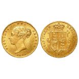 Half Sovereign 1849, S.3859, cleaned GVF