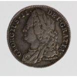 Sixpence 1743 roses in angles, S.3709, toned VF