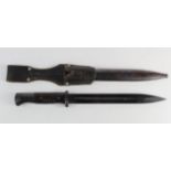 Bayonet: An exceptionally good German 3rd Reich Model 1884/98 WW2 KAR K98 Bayonet. Matching numbers.