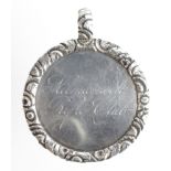 Victorian Scottish Kilmarnock Rifle Club unmarked silver medal (not dated). Weighs 27gms approx.