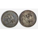 Crowns (2) George III : 1818 LVIII toned GVF, surface marks, and 1820 LX lightly cleaned nEF