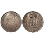 Spanish Peru silver 8 Reales 1772 LIMAE JM, KM# 78, toned VF, with an unidentified countermark