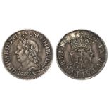 Shilling 1658, Oliver Cromwell, S.3228, toned GF, crinkled (unbent from a love token)
