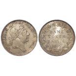 Three Shillings Bank Token 1812, large head, toned EF, a few small marks.