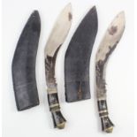 Kukris - tourist Kukris in their leather scabbards. Blades approx 12". Overall good condition (2)