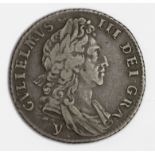 Shilling 1697y, York Mint, third bust, S.3510, Fine.