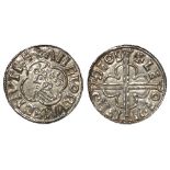 Cnut silver penny Quatrefoil Type, Spink 1157, obverse reads:- +CNVT REX ANGLORVM, reverse