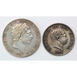 George III silver (2): Crown 1819 LIX VF, and Halfcrown 1817 small head VF