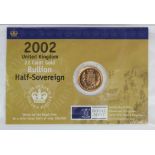 Half Sovereign 2002 BU in the Royal Mint card