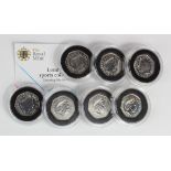 GB Fifty Pences (7) all Silver Proof Olympic issues. aFDC/FDC in hard plastic capsules (some with
