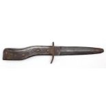 German WW1 'ersatz' trench knife/bayonet, tip rounded, no scabbard, but rare and original