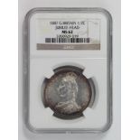 Halfcrown 1887 (JH) NGC slabbed as MS62