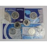 GB Silver Britannias (6) 1998, 99, 2001, 03, 05 & 2006. aUnc/BU with four in Royal Mint packaging